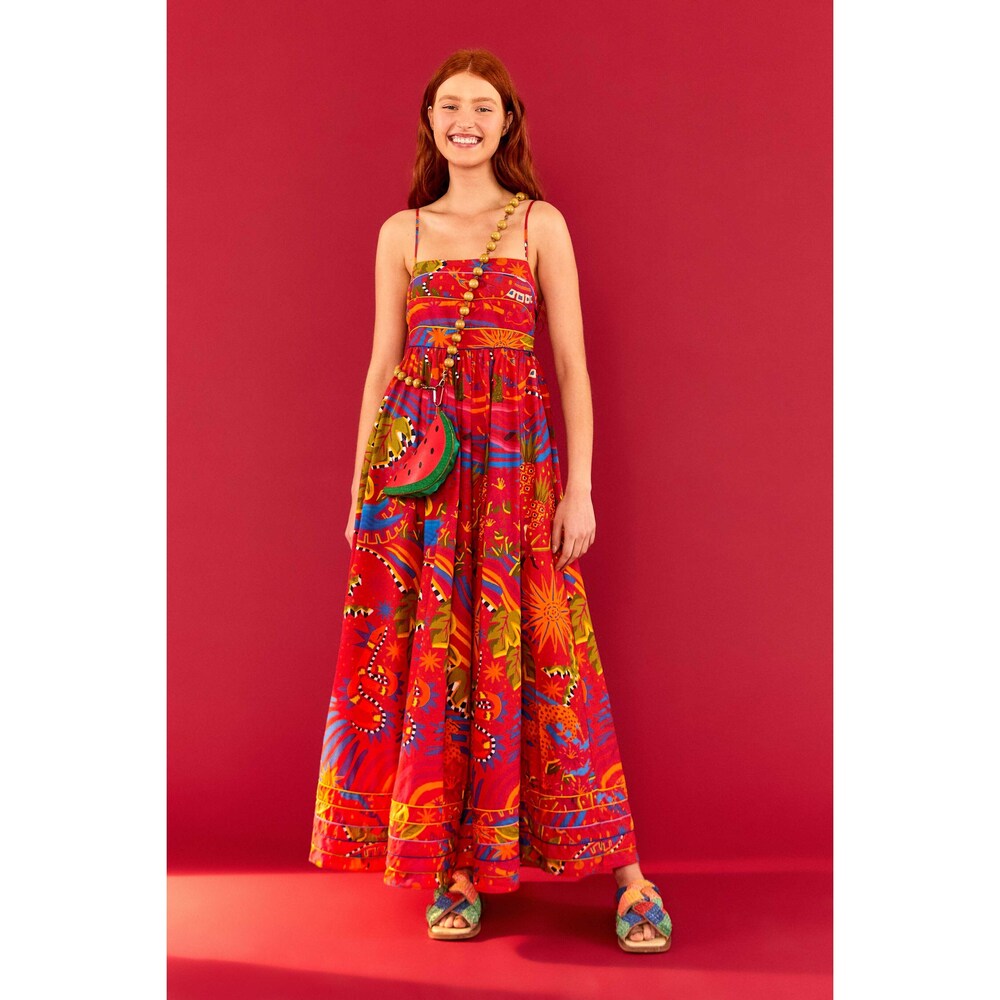 Red Magic Forest Maxi Dress